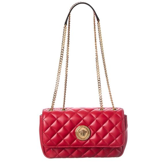 Versace Medusa Quilted Leather Shoulder Bag Red